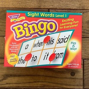 Sight Words Level 1 Bingo Game